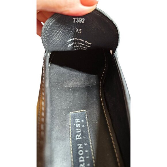 GORDAN RUSH COLLECTION Men\'s black leather slip on loafer dress shoes size 9.5 main image 12